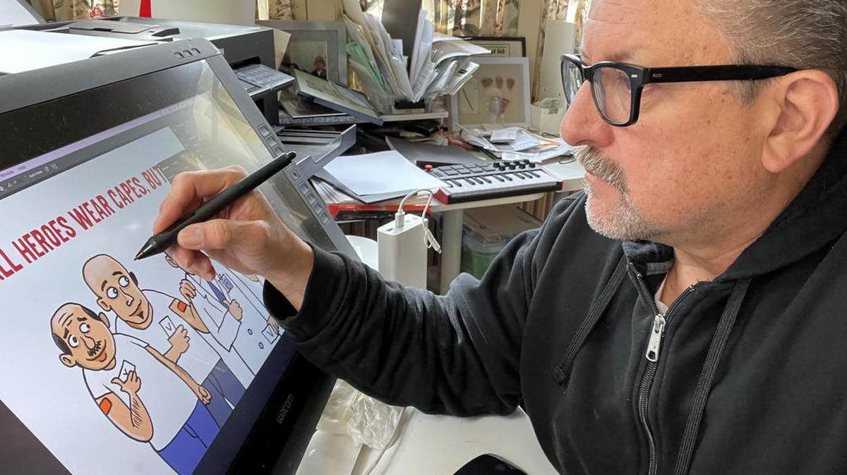 El dibujante del popular y controvertido tebeo La Cucaracha, Lalo Alcaraz, colabora con el Departamento de Salud Pública de California para animar con su icónico estilo a los más de 15 millones de hispanos residentes en el estado a vacunarse contra la COVID-19.