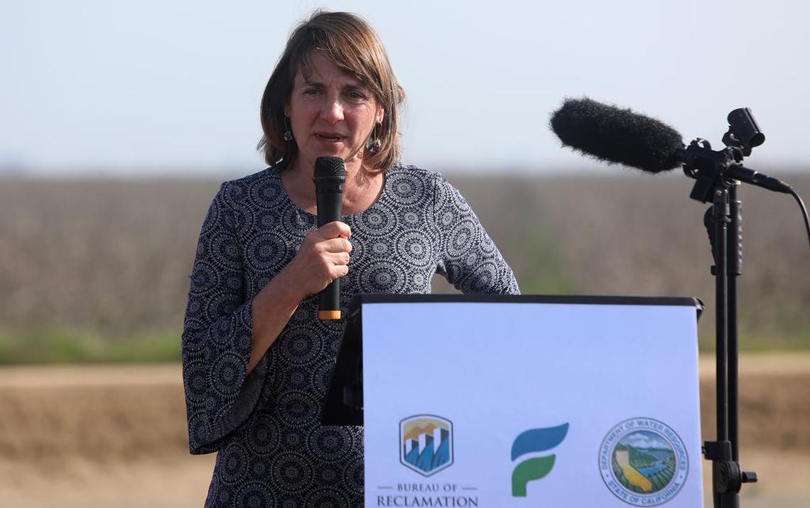 U.S. Department of the Interior assistant secretary Tanya Trujillo spoke at the Jan. 25, 2022 ceremony to mark the start of repair work on the Friant-Kern Canal.