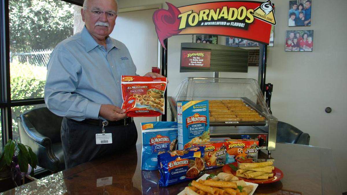 Ruiz Foods co-founder Fred Ruiz shows his company’s products in 2011. Wednesday, the company announced the acquisition of Culinary International, a frozen Mexican food manufacturer in Vernon.