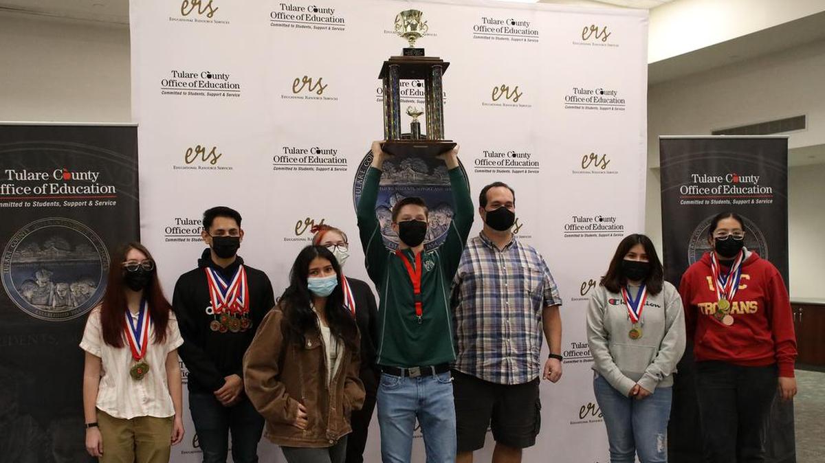 El Diamante High, coached by Mikk Jolly, won its fourth straight and fifth overall Tulare County Academic Decathlon title on Feb. 5, 2022.