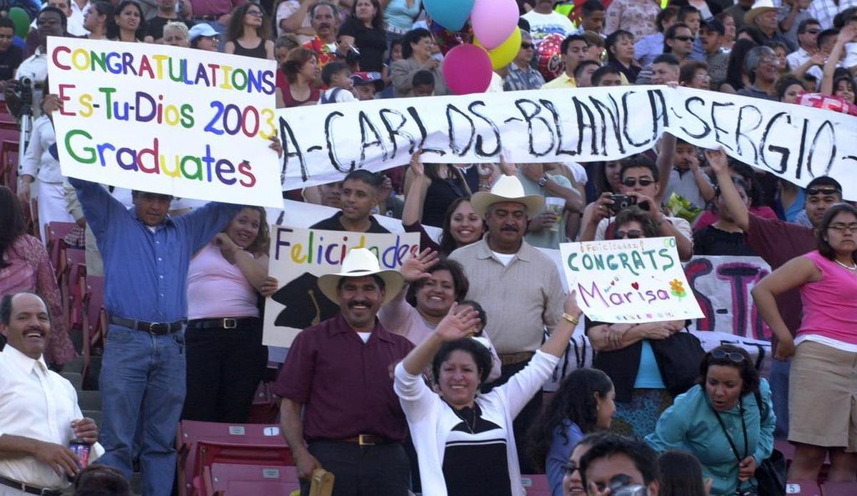 Bulldog Stadium – here during Fresno State’s&nbsp;2003 Latino Graduation Ceremony – will be pressed into service this weekend for the Class of 2021.