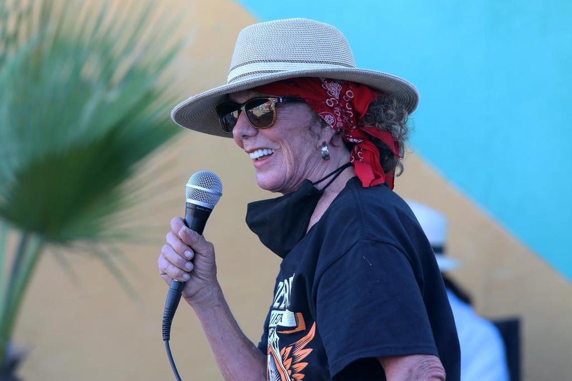 Vickie Filgas Treviño spearheaded the effort to bring the old Teatro Campesino mural back to life.