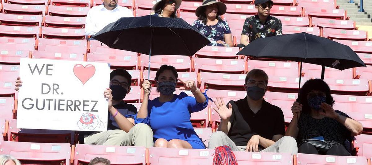 The family of dean’s medalist Henry ‘Hank’ Gutiérrez had it made in the shade during the May 14 commencement ceremony at Bulldog Stadium.