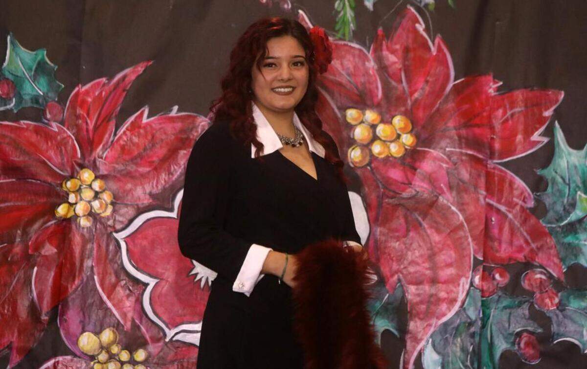 Anija Saldívar models during the 47th Fiesta Navideña Fashion Show at Fresno Fields on Dec. 4, 2022. The fundraiser was sponsored by the League of Mexican American Women.