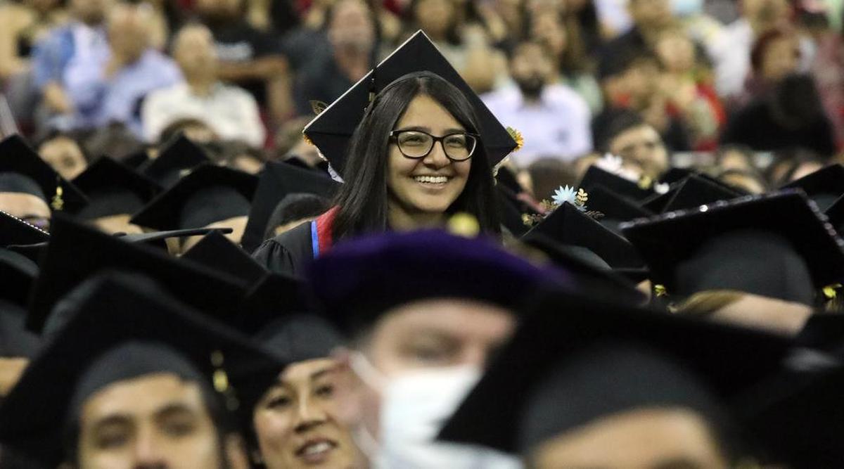 Tania Sánchez, the graduate dean's medalist from the Fresno State Division of Student Affairs and Enrollment Management, was recognized on Friday.