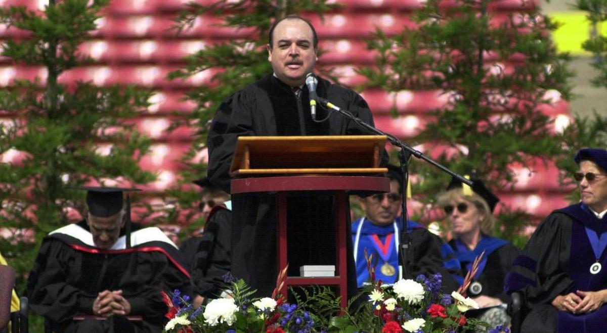 Lt. Gov. Cruz M. Bustamante was among the Fresno State graduates in 2003 when Bulldog Stadium hosted the commencement ceremonies. The stadium is being pulled into serivce this weekend for the Class of 2021.