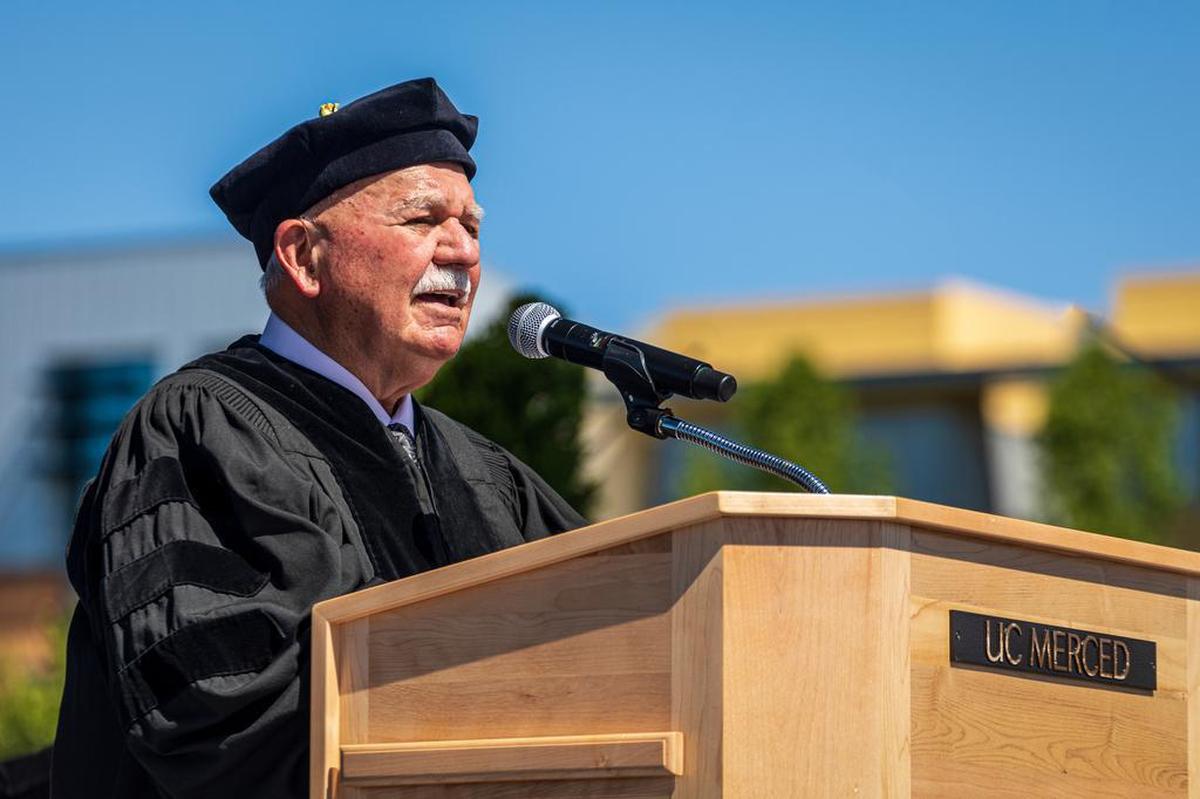 Former UC Trustee Fred Ruiz spoke to the UC Merced Class of 2022 during its May 14, 2022 commencement.