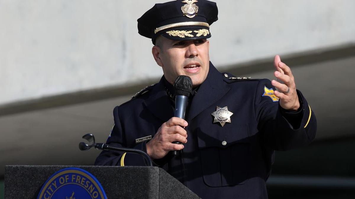 Fresno Police Chief Paco Balderrama said he intends to focus on community safety and community trust as the city's 23rd police chief during his swearing in ceremony on Jan. 11, 2011.