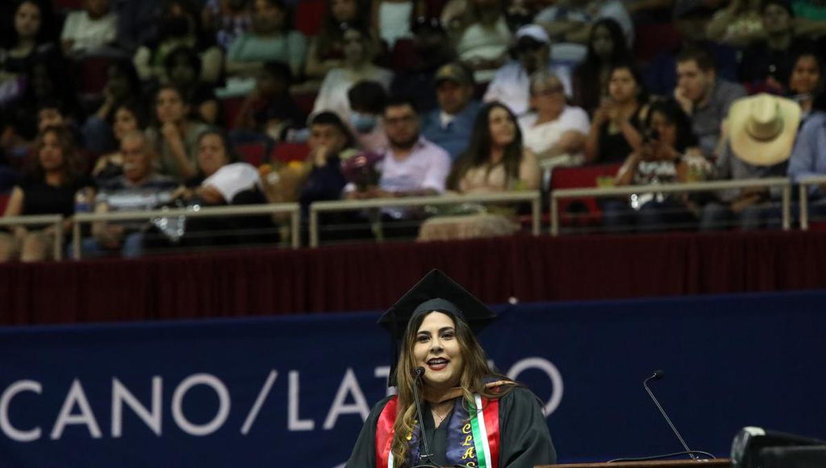 California State University Trustee Yammilette Rodríguez encouraged graduates to be “changemakers” during the 46th anniversary of the Fresno State Chicano/Latino Commencement Celebration at the Save Mart Center on May 21, 2022.
