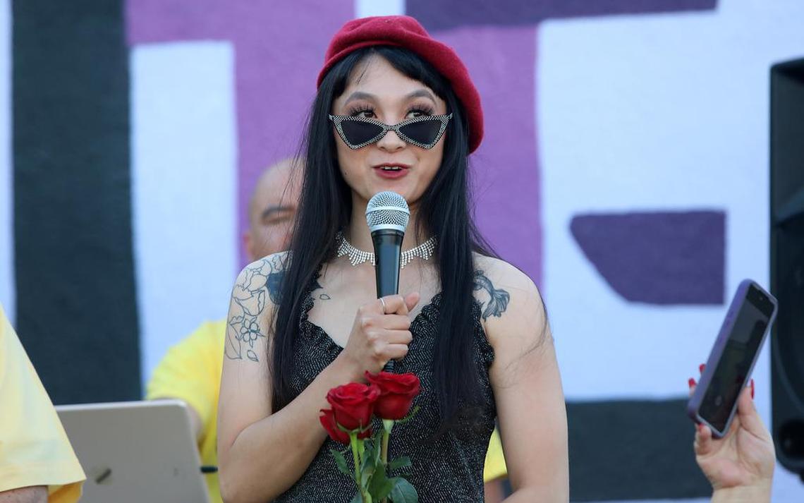 Hana Luna Her helped with the new mural.