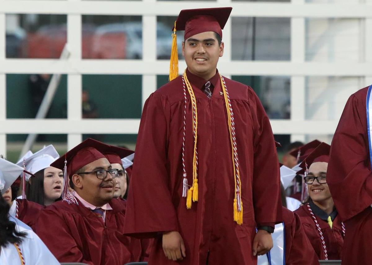 Mt. Whitney High School graduate Eric Mazariegos-Maldonado encouraged a classmate to stay in school and graduate.