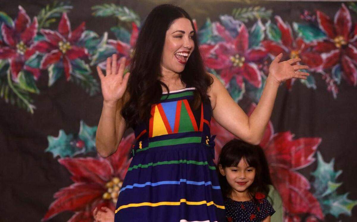 Vivian Paz models during the 47th Fiesta Navideña Fashion Show at Fresno Fields on Dec. 4, 2022. The fundraiser was sponsored by the League of Mexican American Women.