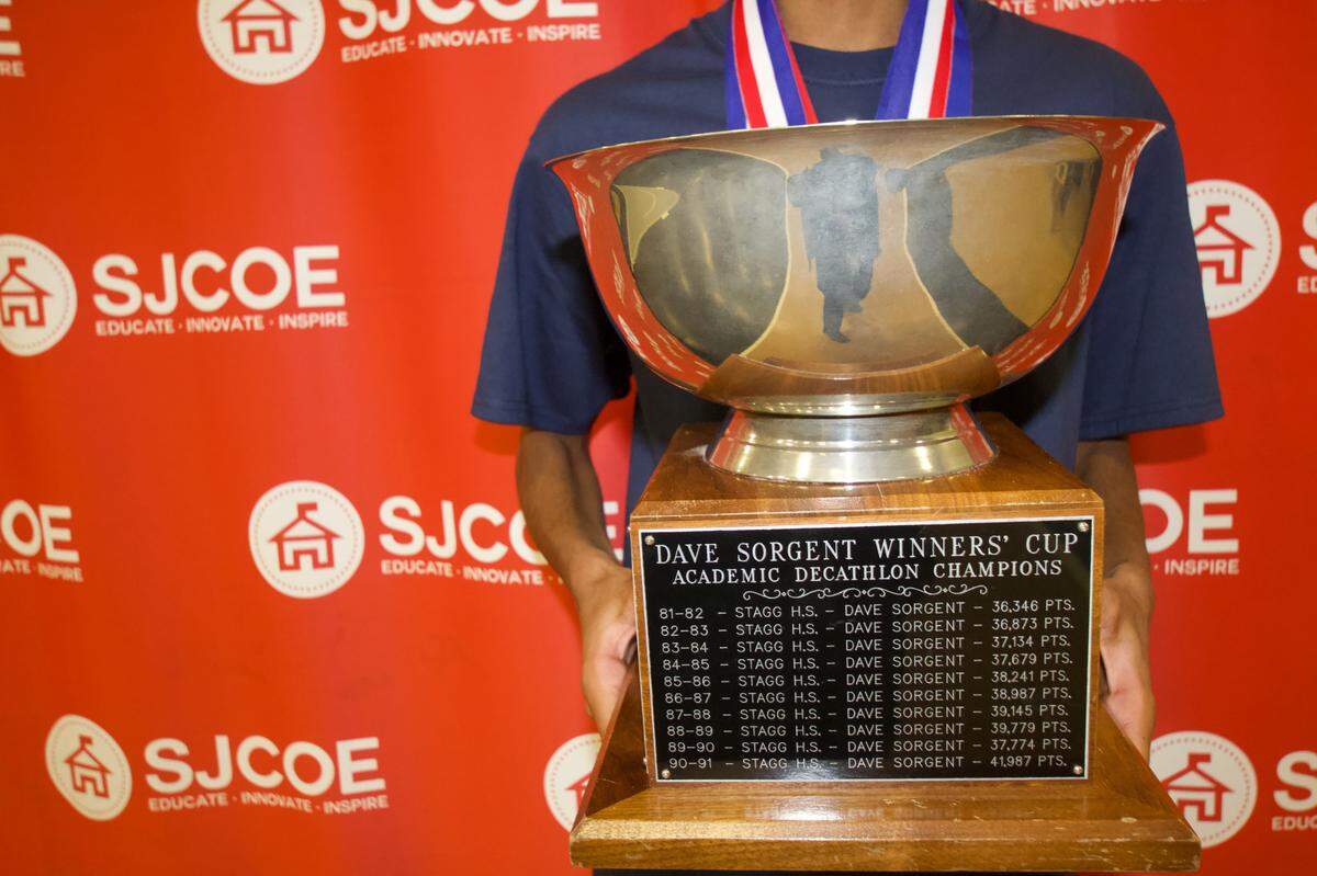 Middle College High received the Dave Sorgent Winners’ Cup and will compete in the State Academic Decathlon Championship in March.