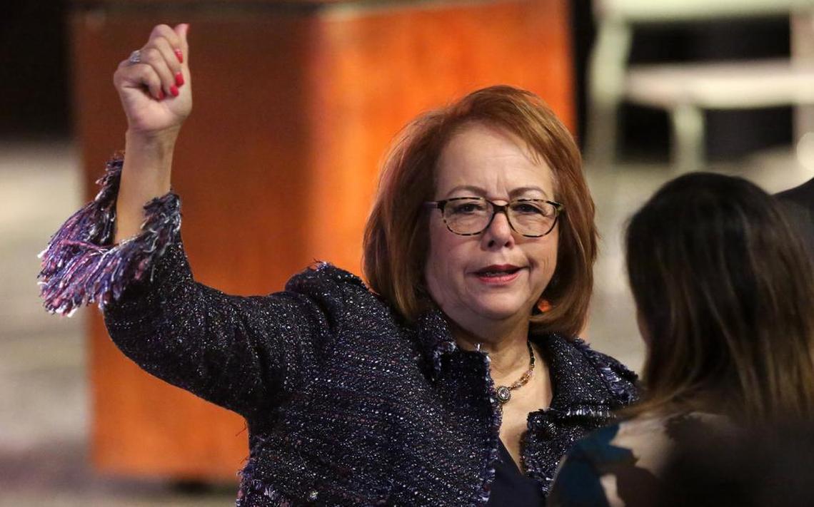 State Sen. María Elena Durazo, here in 2019, outlined the Latino Legislative Caucus priority bills for 2022.