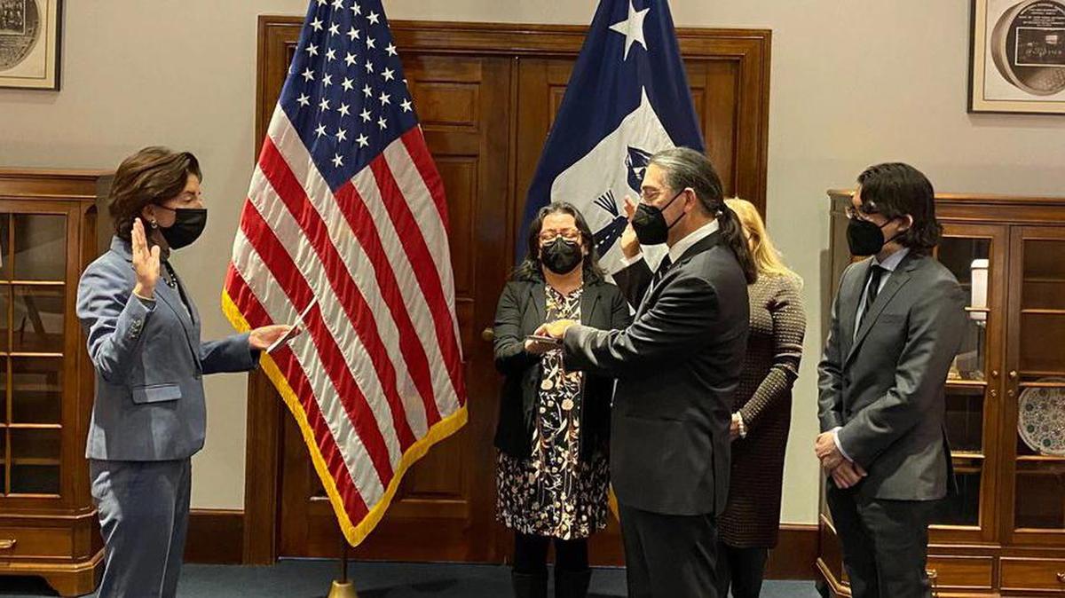 Robert Santos was sworn in Jan. 5, 2022 as the U.S. Census Bureau’s 26th director, becoming the first Latino person to serve in the role.