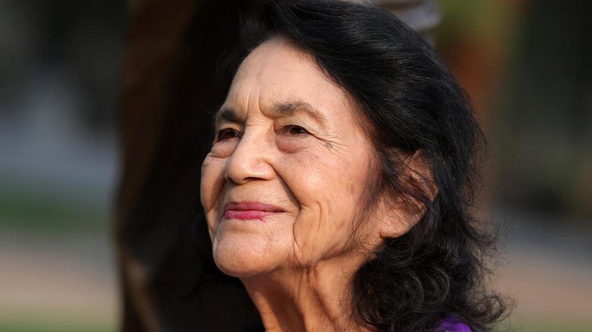 Dolores Huerta, here honored in October 2020 with a tree at Fresno State’s Peace Garden, was given an honorary doctorate from Yale University on May 24, 2021.