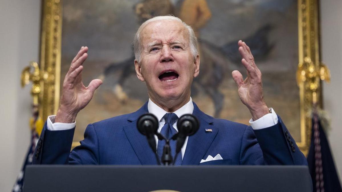 President Joe Biden speaks to the nation about the mass shooting in Uvalde, Texas, in the Roosevelt Room in Washington, D.C.