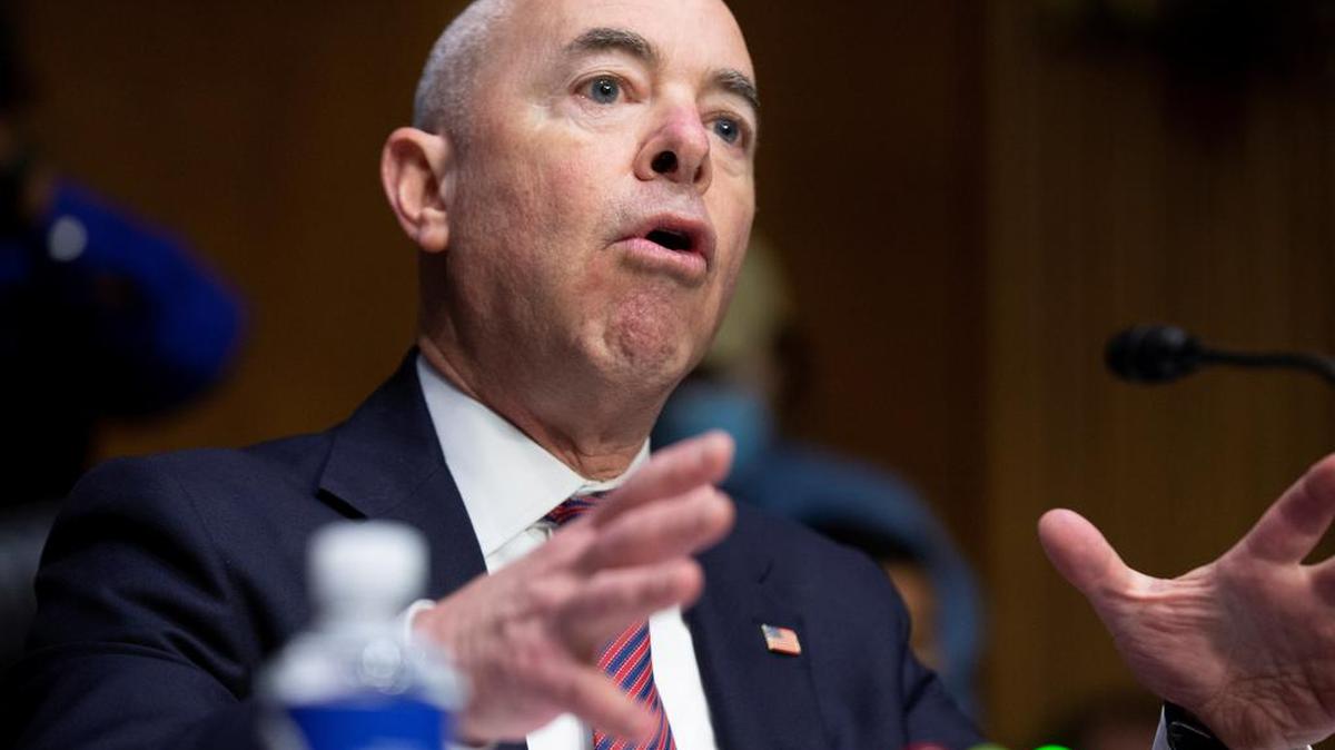Homeland Security Secretary Alejandro Mayorkas testifies before the Senate Judiciary Committee hearing on Oversight of the Department of Homeland Security on Capitol Hill in Washington, D.C.