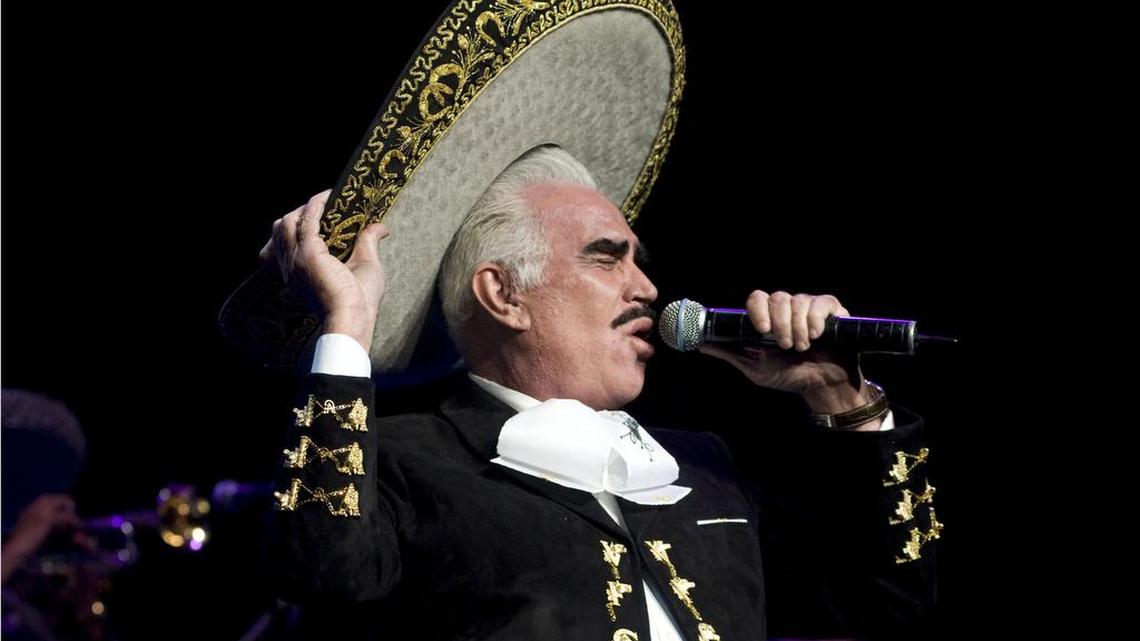 Mexican musical legend, Vicente Fernández, here performing in 2010 at the Gibson Amphitheater in Universal City, connected with the average man with his ranchera music.
