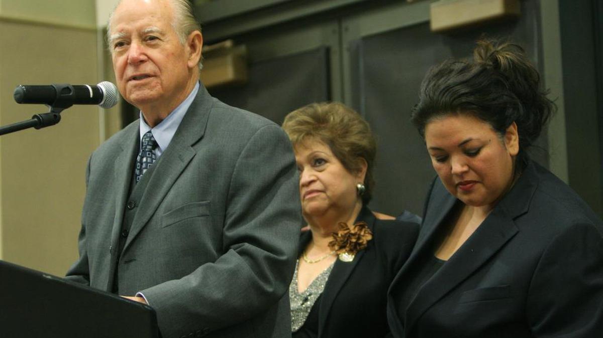 Former California Supreme Court Judge Cruz Reynoso speaks in Woodland after being honored in 2011 for his work as a civil rights advocate.