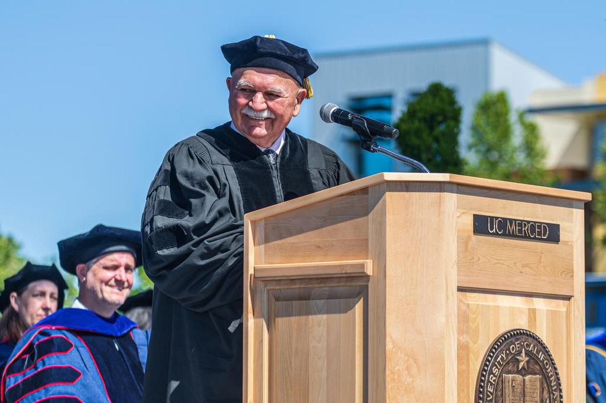 Former UC Trustee Fred Ruiz spoke to the UC Merced Class of 2022 during its May 14, 2022 commencement.