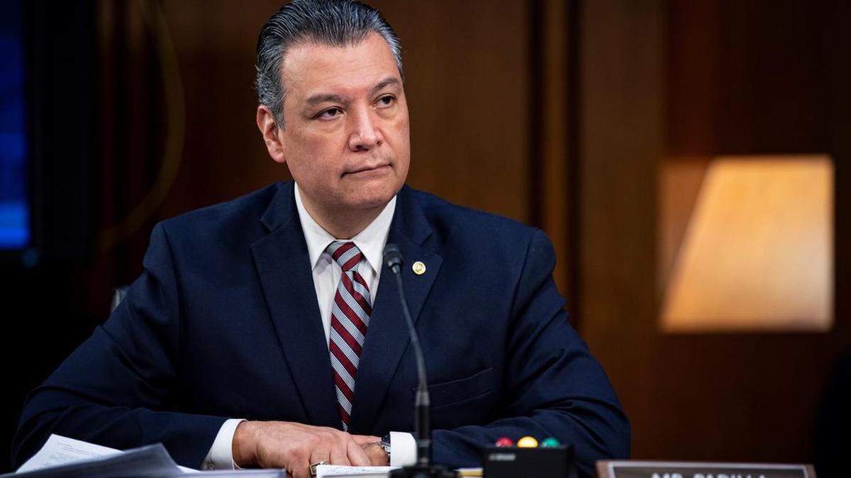 Sen. Alex Padilla, appointed by Gov. Gavin Newsom to fill an unexpired term, is the Democratic candidate for a full six-year term.